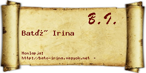 Bató Irina névjegykártya